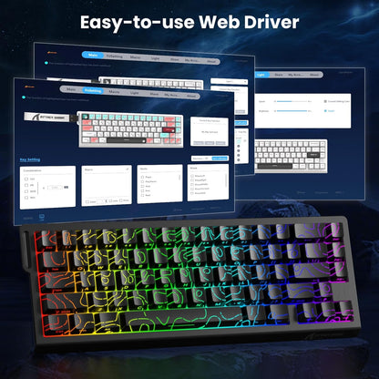 ATTACK SHARK X68 HE 8000Hz Rapid Trigger Keyboard, 0.01mm RT Accuracy Wired Gaming Keyboard with Magnetic Switch, Adjustable Actuation, Rapid Trigger, Snap Tap, RGB Lighting for PC/Mac, Black Contours