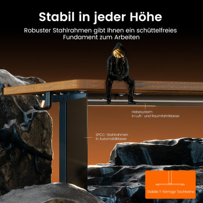 Birou ErGear reglabil electric 160x80 cm 4 memorii 72-118 cm