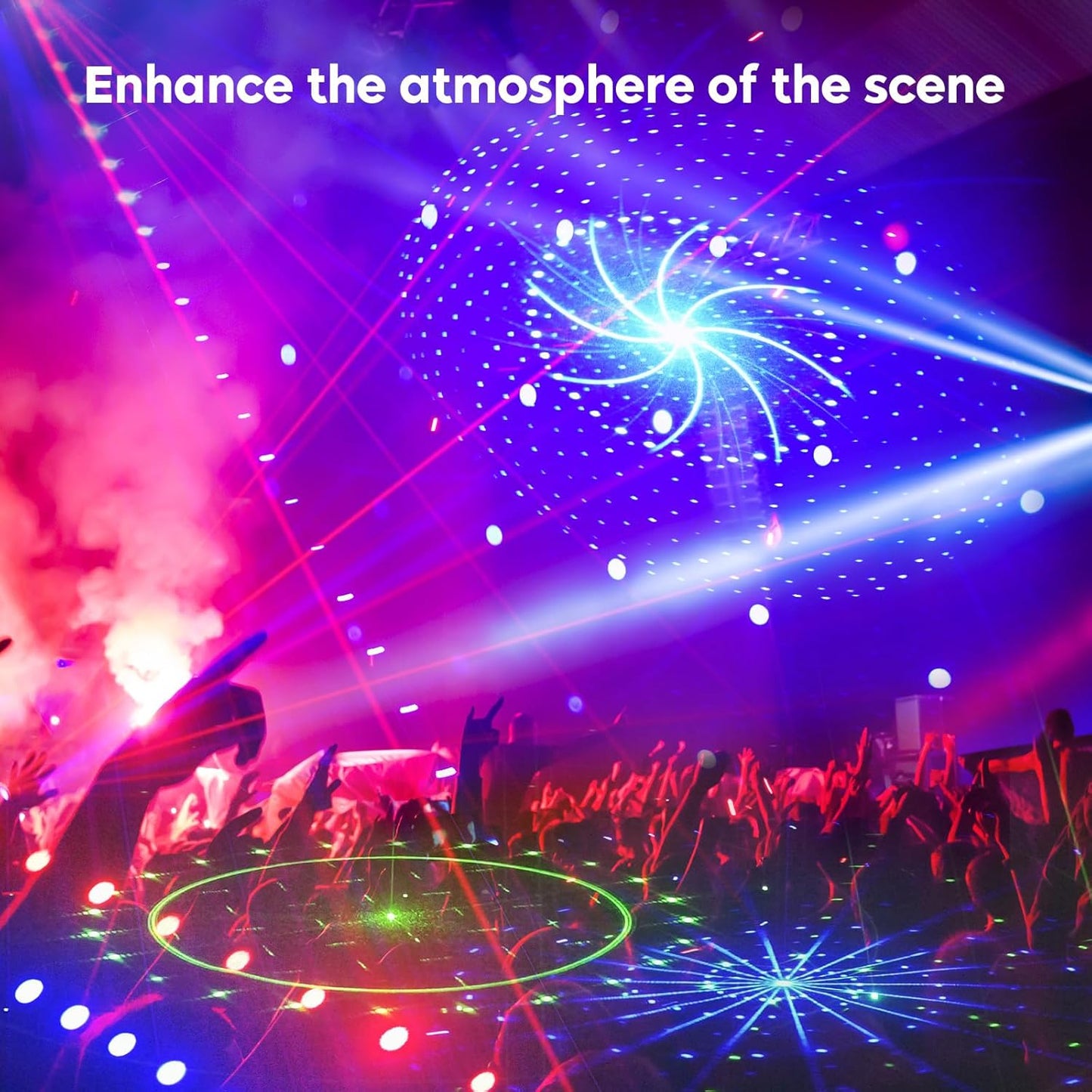 Disco Light, Disco Light Party Light with 9 RGB LED Lenses, DJ Headlight with Strobe Effect, Sound Activated, Suitable for Parties, Clubs, Weddings, Concerts, Bars, Birthdays