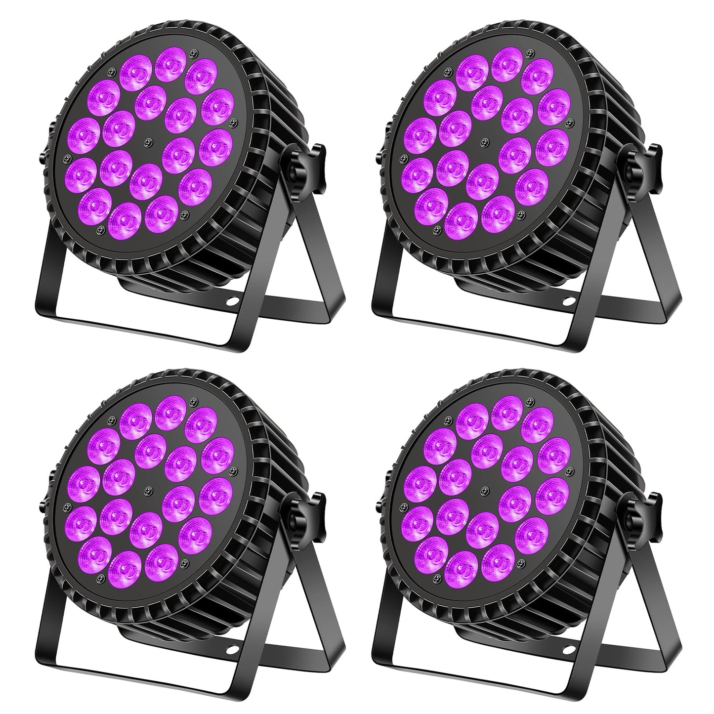 200 W 18 LED Par UV + RGB Stage Light Spotlight, DMX512 Disco Light, Party Light, 8CH Par Spotlight, Strobe/Sound/Active Mode Lighting DJ Light Effect for Show Bar Party Music Festival Halloween
