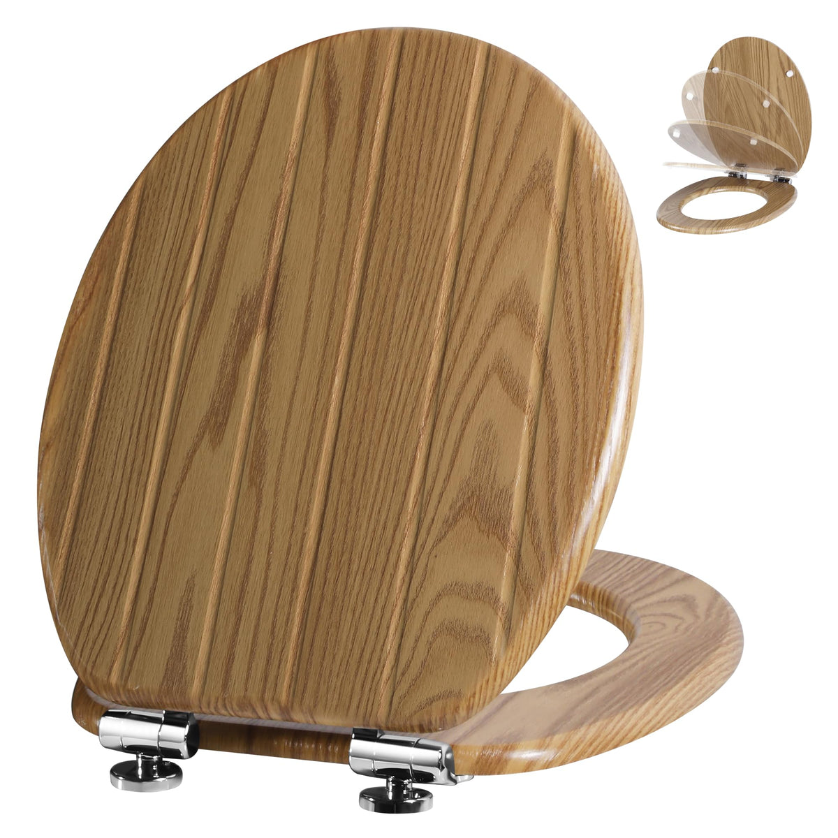 Colac WC Angel Shield Soft Close Lemn MDF Negru Oval Reglabil