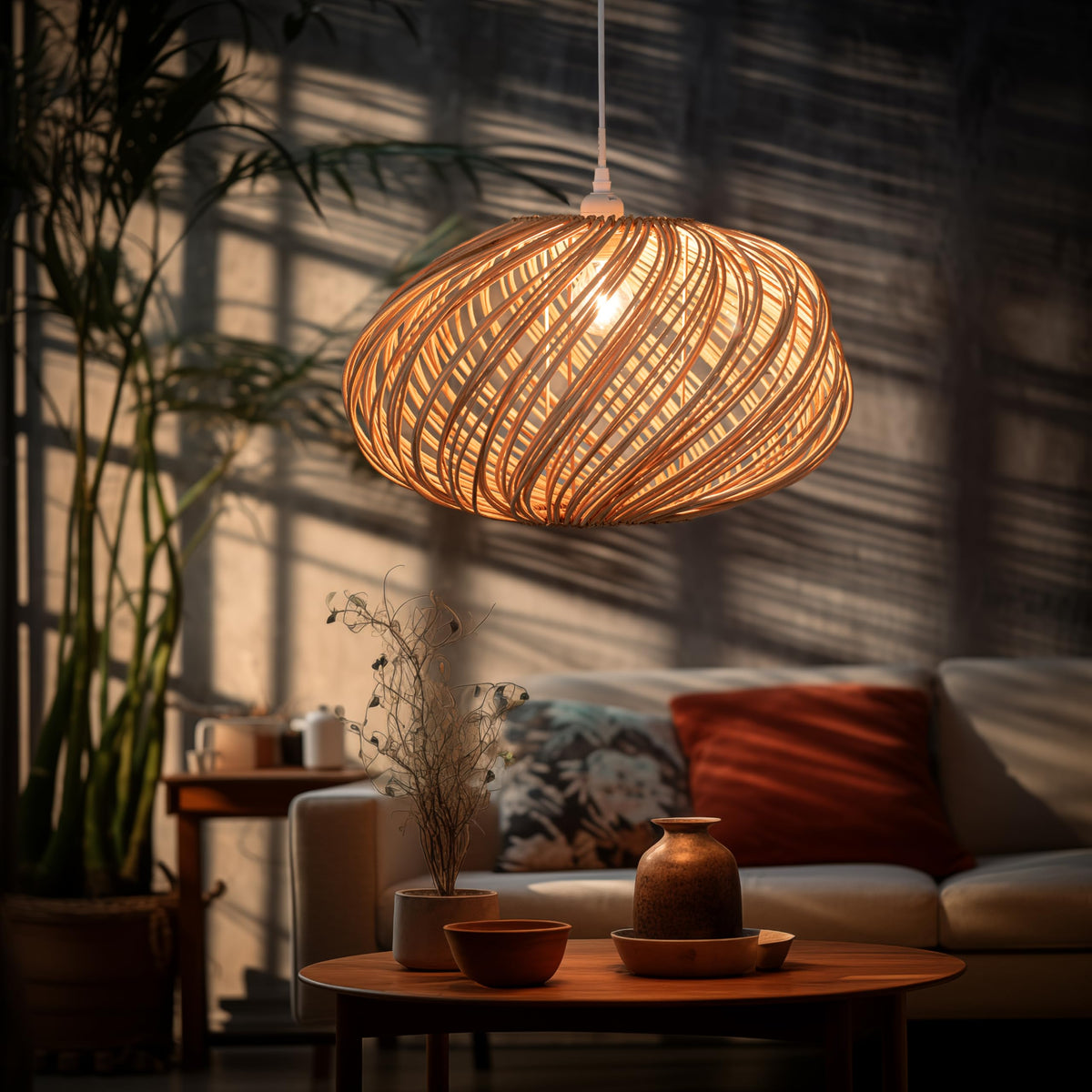 Abajur Maison dAilleurs MDA230001 Rattan natural 45x25 cm