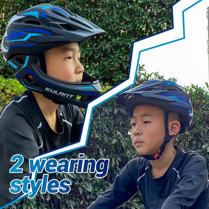 EULANT Kids Bike Helmets,Skate Helmet for Boys & Girls,Full Face Helmet with Chin Guard for Cycle Scooter Roller Skates Motorbike