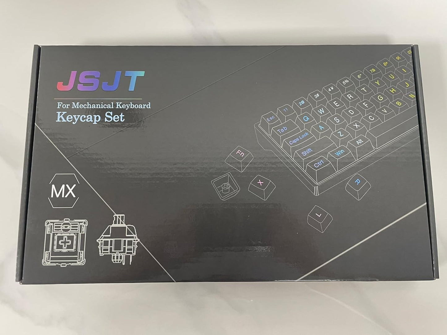 JSJT Plum Blossom Keycaps 128 Keys French Keycaps PBT OEM Profile Custom Keycaps for 61/68/87/96/104/108 Cherry MX Switches Mechanical Keyboard