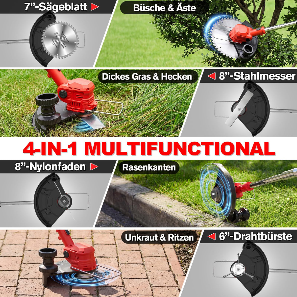 Trimmer gazon Forluoai YL-DCJ-A02 21V fara fir, 24000 RPM