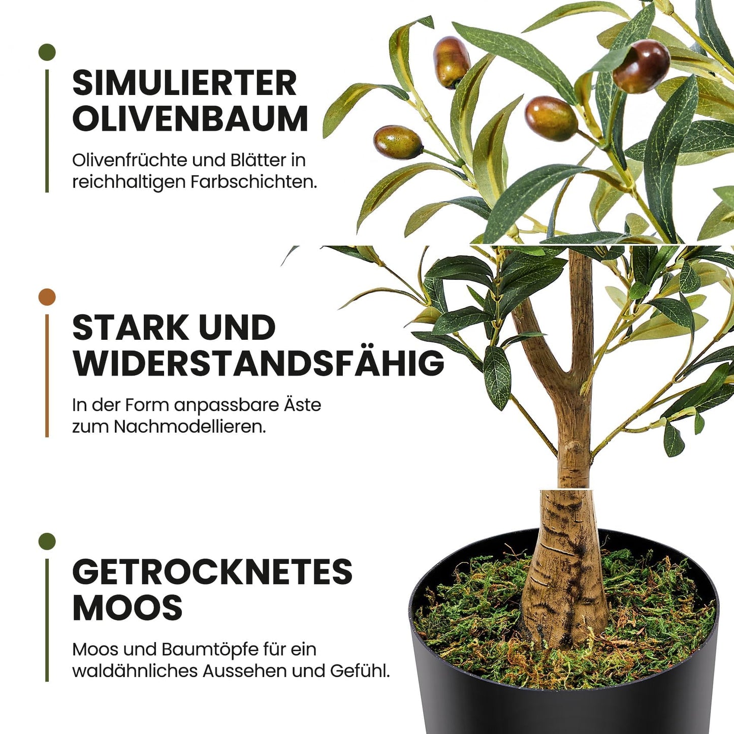 Planta artificiala maslin Guheake Olive Tree 5FT decor interior verde