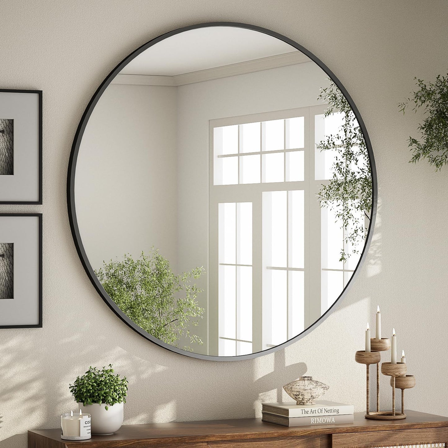 Oglinda BEAUTYPEAK 60 cm Rotunda Alba Cadru Aluminiu Shatterproof
