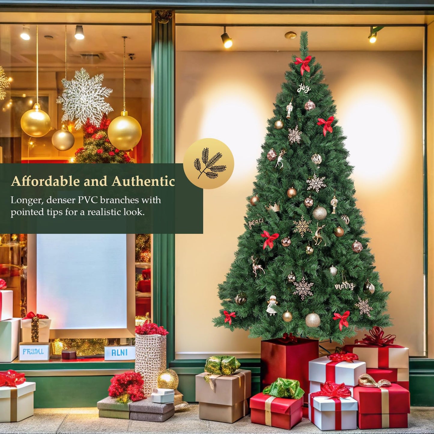 Brad artificial SALCAR 7ft 210 cm cu suport metalic stabil