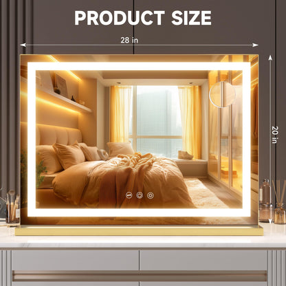 Oglinda cosmetica Hasipu 70x50 cm LED 3 moduri lumina touch