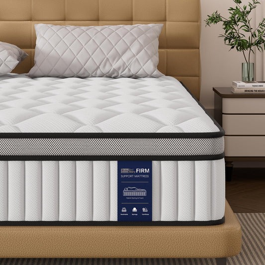 Saltea cu arcuri individuale BedStory 160x200 cm, 26 cm grosime, ortopedica, fermitate H3/H4, alba