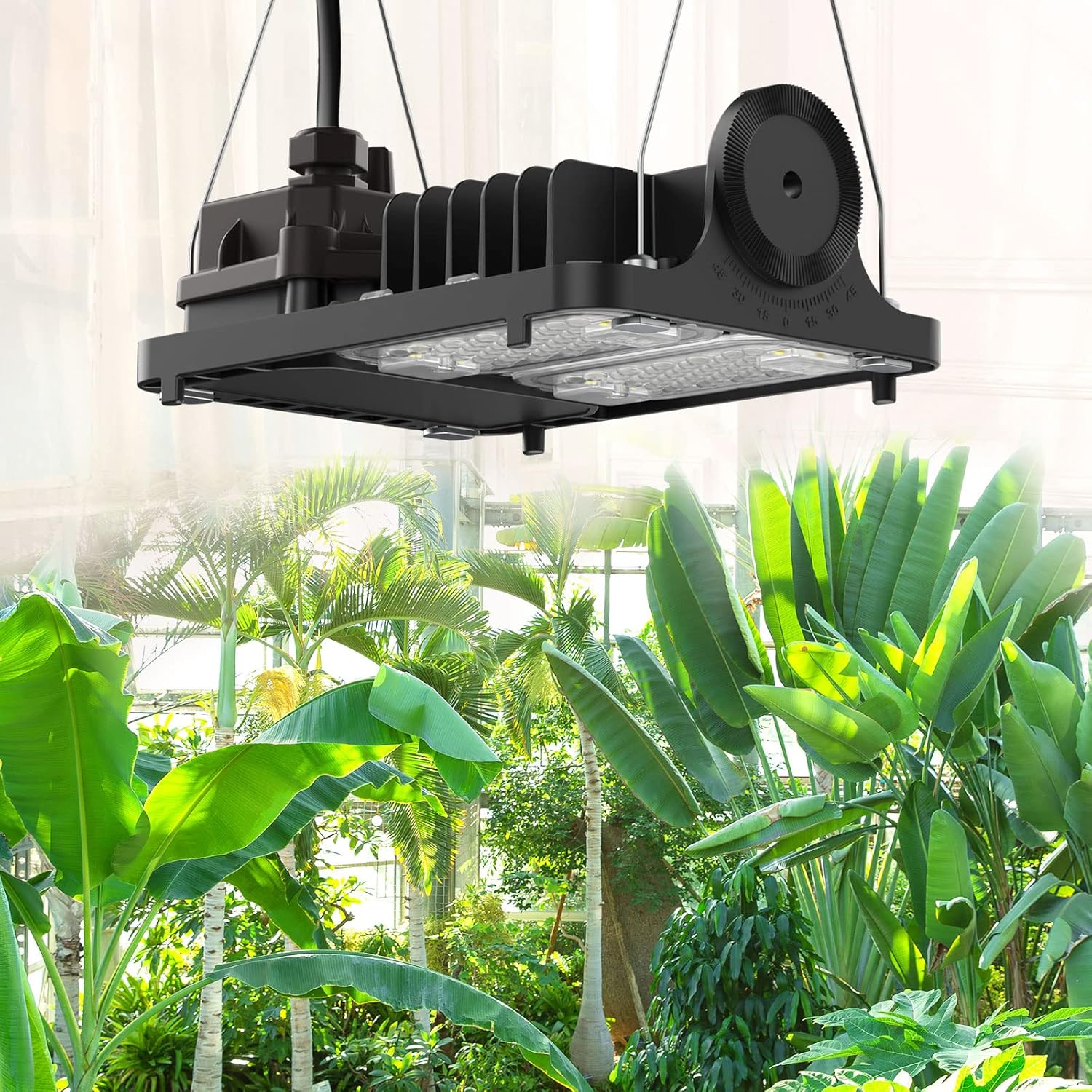 SANSI 70 W LED Plant Lamp for Indoor Plants, 700 W Equiv, Full Spectrum Dimmable Grow Light and Optical Lens for High PPFD, Energy-Saving Plant Lamps for Large Plants