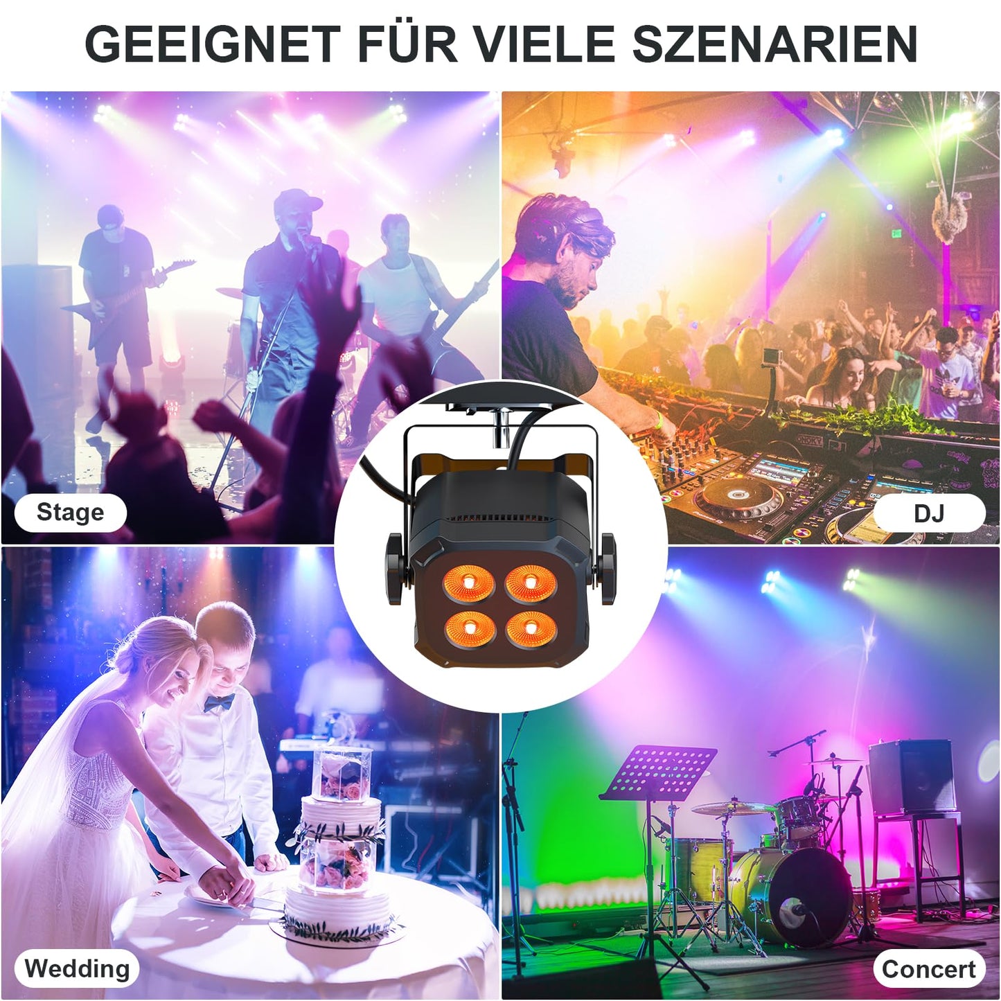 Proiector LED RGBW 4 buc DMX 40W cu telecomanda si moduri multiple