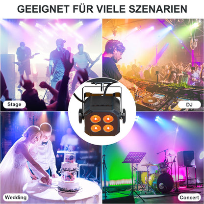 Proiector LED RGBW 4 buc DMX 40W cu telecomanda si moduri multiple