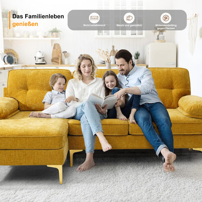 Canapea coltar DUANDUAN 92002 reversibila 210 cm, chenille