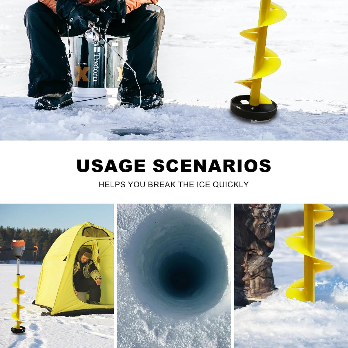 Burghiu LONGRUNEW Upgraded Auger Drill Bit 35.95 inch Galben