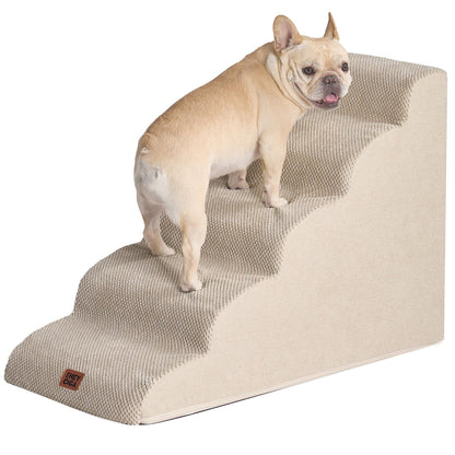 Scara pentru caini EHEYCIGA 4-Step 4 trepte fleece gri