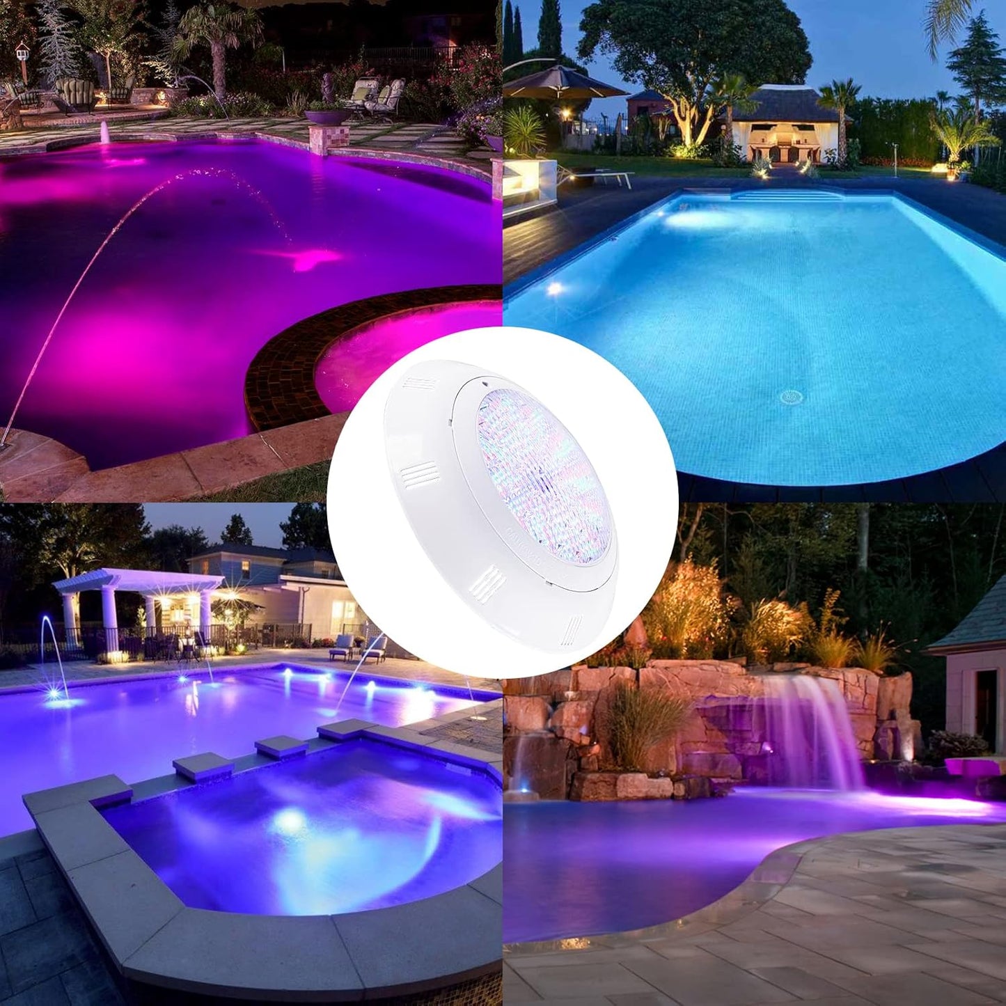 Kingwen LED Pool Lighting Underwater 38 W RGB Pool Headlight Underwater LED Pool Lamps with Remote Control IP68 Waterproof Pool Lamps Underwater 12 V AC/DC