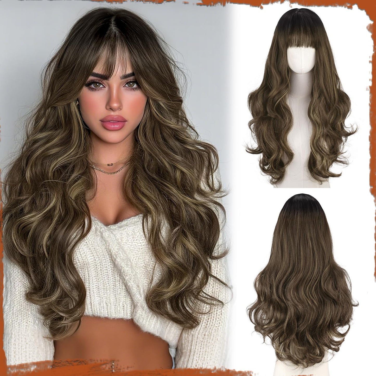 Peruca Sofeiyan Wavy Long Ombre Blonde 60 cm rezistenta la caldura