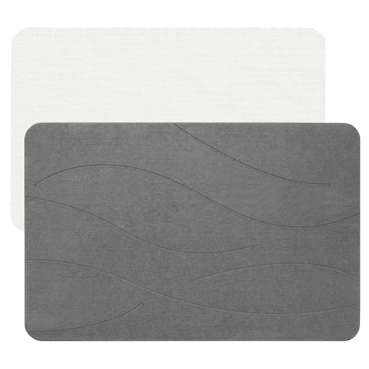 Covoras baie Feilifan Stone Bath Mat Diatomita antiderapant gri