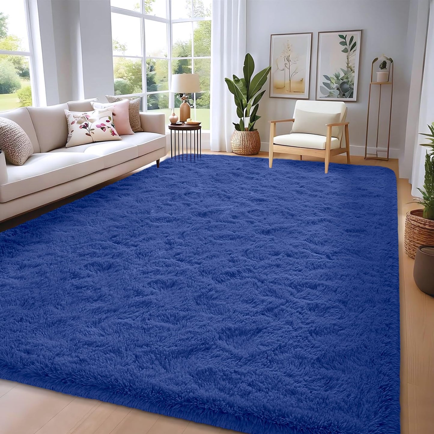 Covor FVVRAX Shag 270x360 cm Albastru Navy 4.5 cm antiderapant