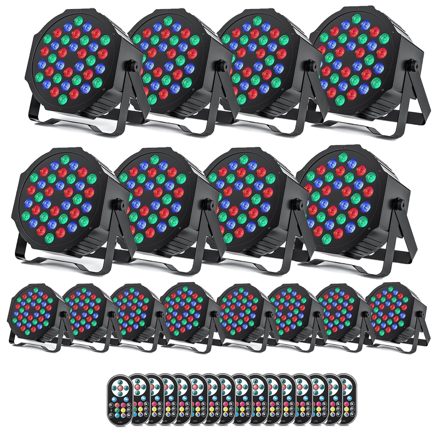Set lumini scena UKing 1082X4EUB 72W RGB DMX cu telecomanda