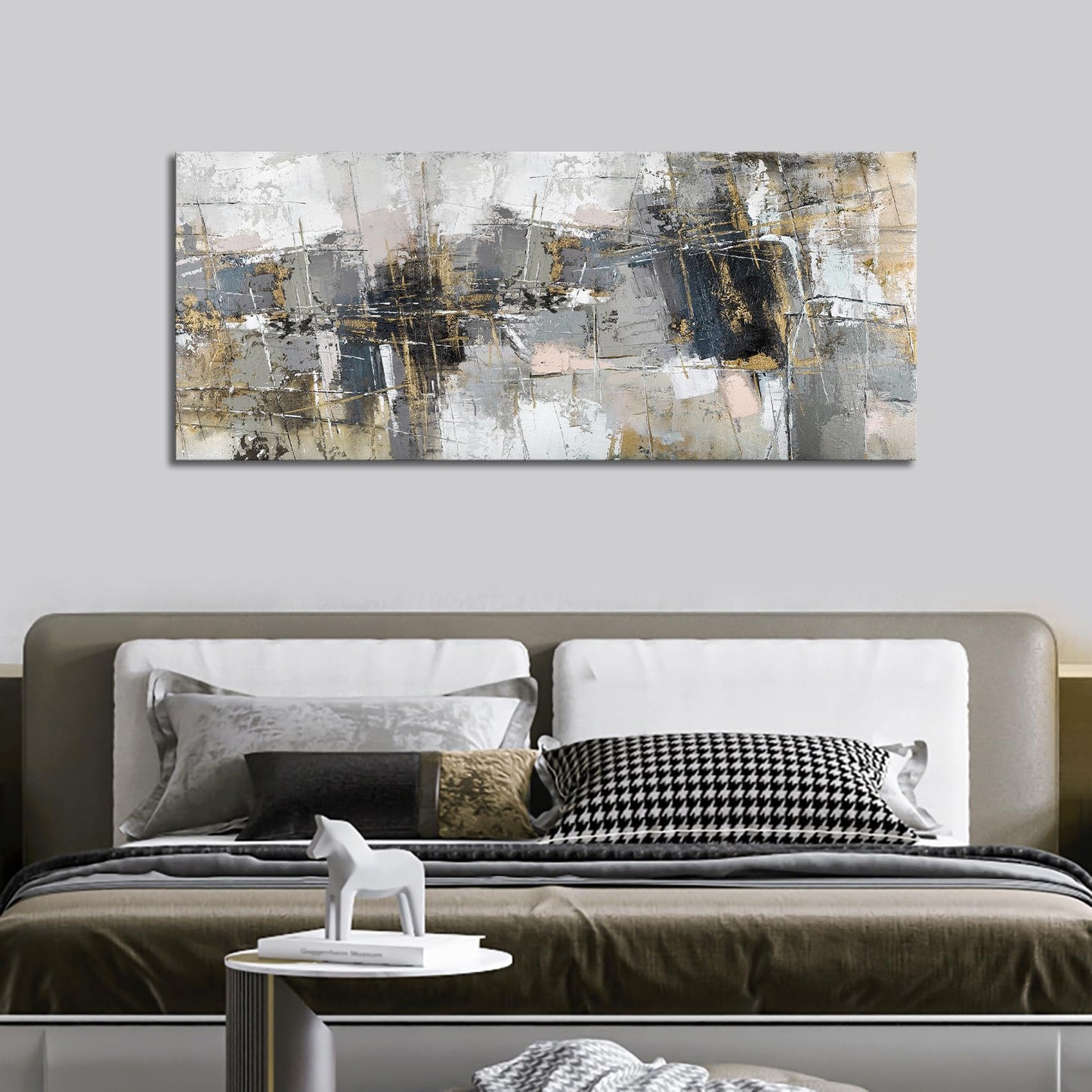 Tablou FajerminArt Abstract Gri 120x50 cm Canvas pe Cadru Lemn
