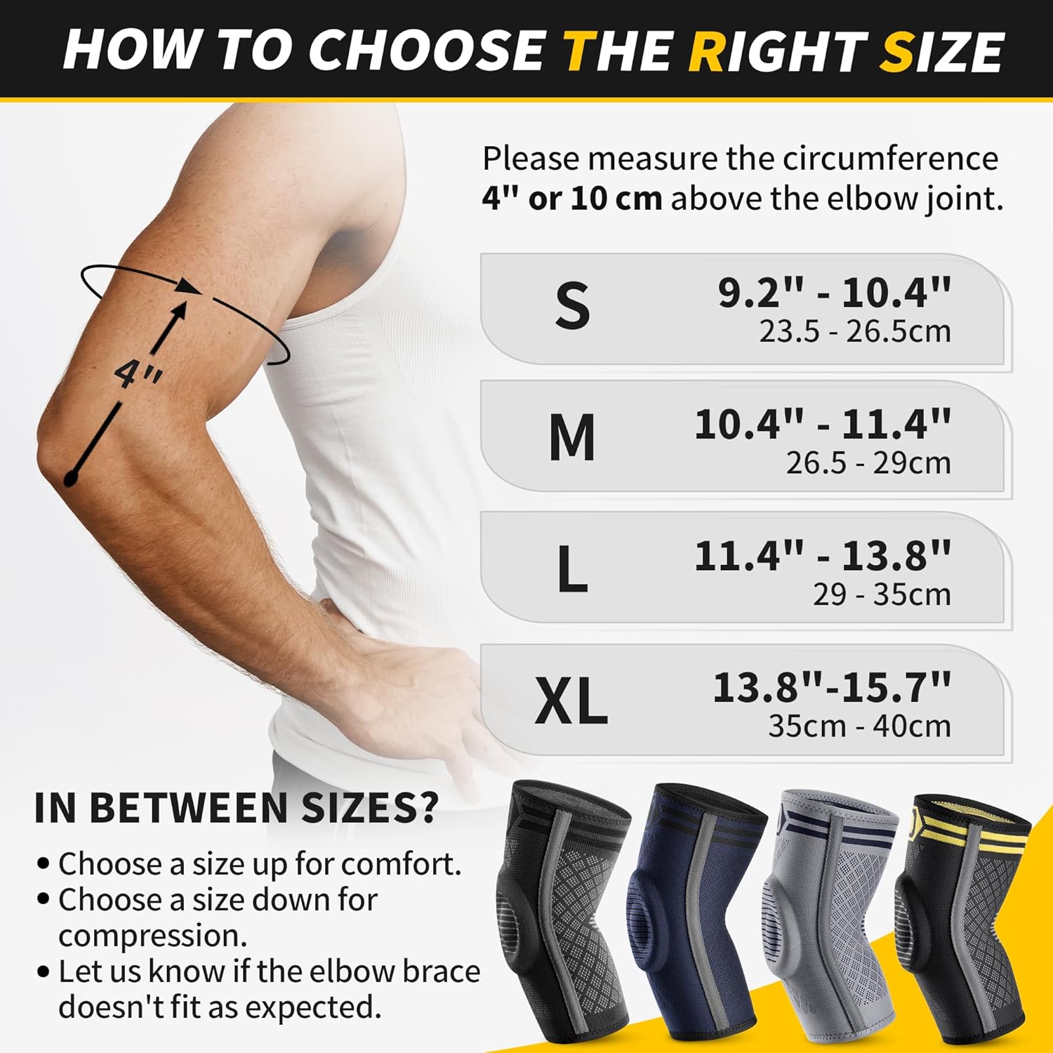 CAMBIVO 1 Pair Elbow Brace for Tendonitis and Tennis Elbow with Gel Pad and Dual Stabilizers, Arm Sleeves for Women & Men, Elbow Compression Sleeve for Golfer's Elbow, Weightlifting