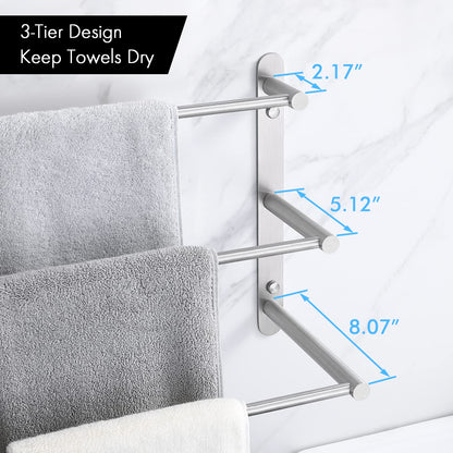 Suport prosoape KES BTH202S75-2 inox 3 niveluri 75 cm perete
