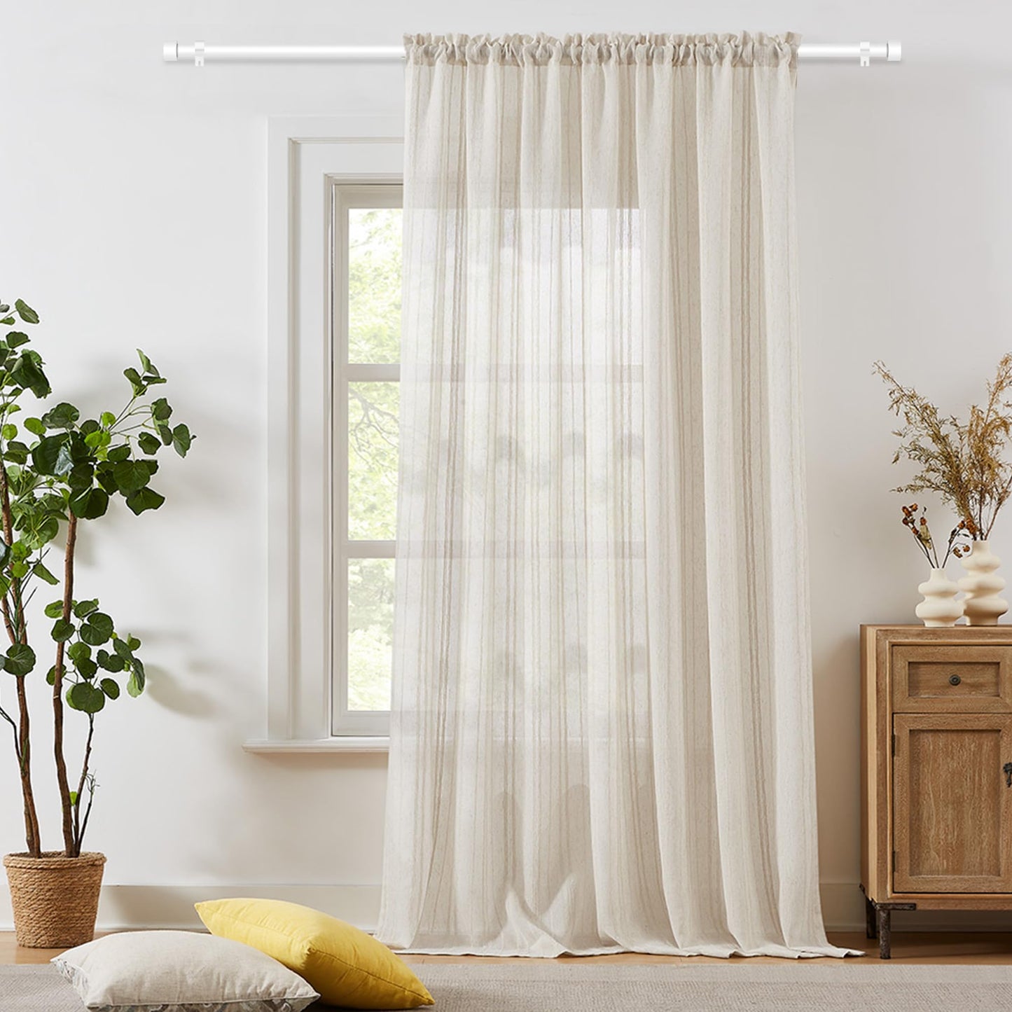 Galerie perdea Poskena 63-183 cm, 16 mm, otel inoxidabil alb