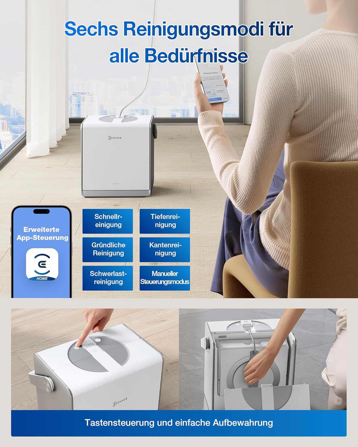Robot de curatare geamuri ECOVACS WINBOT W2 PRO OMNI cu statie multifunctionala