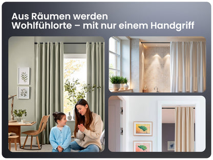 Galerie MEISENBERG Telescopic Rod 110-200 cm, fara gaurire, negru