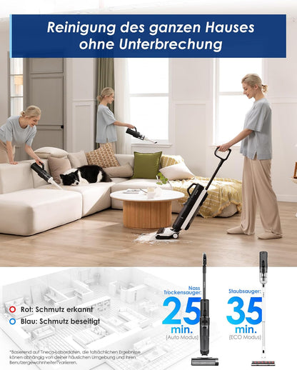 Aspirator vertical Tineco Floor One S5 Combo Power Kit 5 in 1 pentru aspirare uscata si umeda, cu iLoop, Wi-Fi si aplicatie