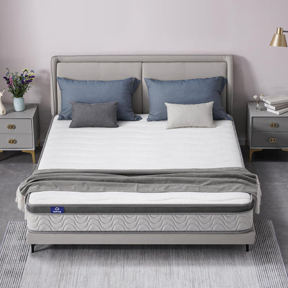 Saltea cu arcuri impachetate si spuma de memorie SuiLong 180x200cm, 7-Zone, Fermitate H3-H4