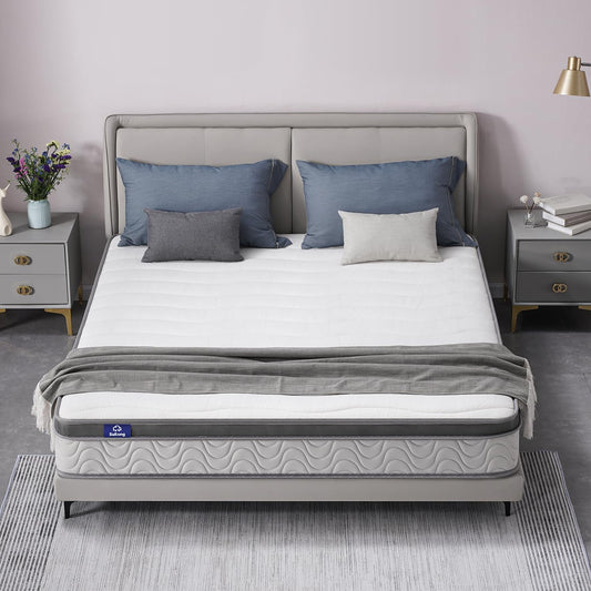 Saltea cu arcuri impachetate si spuma de memorie SuiLong 180x200cm, 7-Zone, Fermitate H3-H4