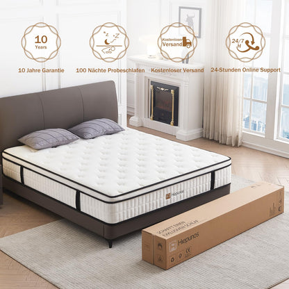 Saltea Hiepunos Pocket Spring 140x200 cm H3 Memory Foam 26 cm