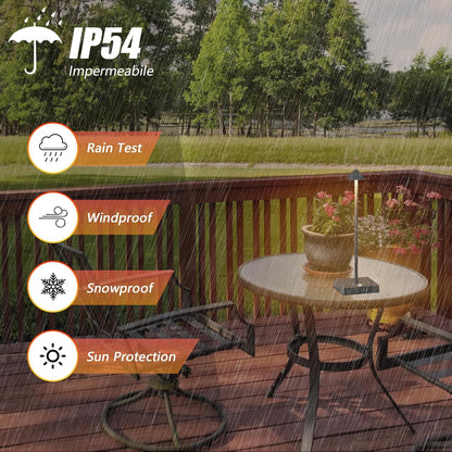 Aipsun 2 Stück LED Dimmbare Akku Tischlampe Kabellose Anthrazit, Wiederaufladbar Warme Lichtfarbe 2700K/4000K/6000K Tischleuchte mit USB-C, Aluminium, IP54 Wasserdichte