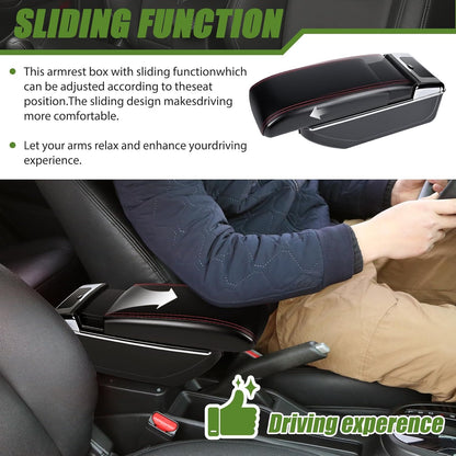 OYHCM Armrests for Volkswagen Polo VW Polo 9N 3 Central Armrest Arm Rest 2002-2009 Two-Layer Armrest Storage Compartment