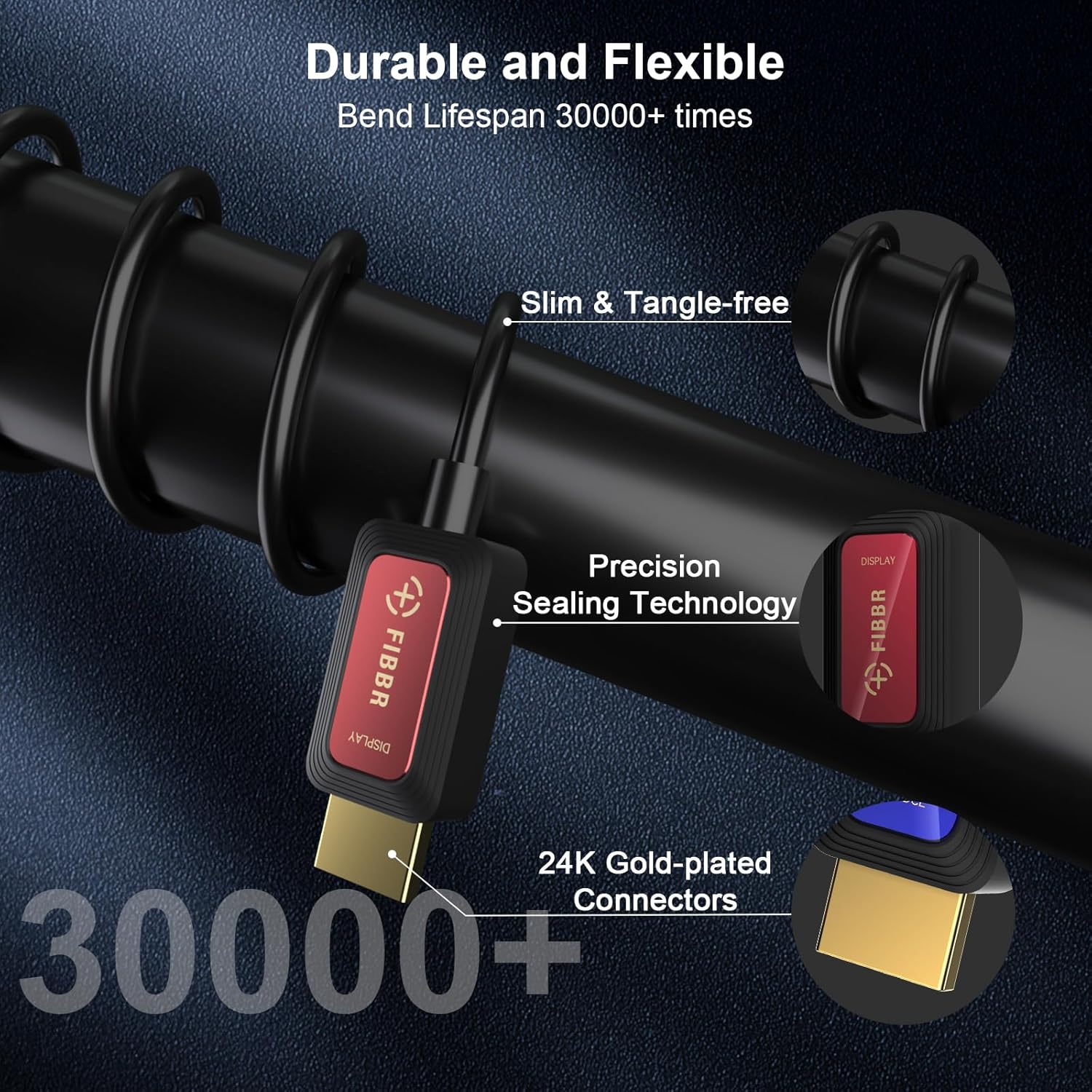 GeoHN.G 8K Fiber Optic HDMI Cable 1M, 48Gbps High-Speed HDMI 2.1 Cable 8K@60Hz 4K@120Hz Dolby/Dynamic HDR/HDCP 2.3/eARC Compatible with Blu-ray/TV Box/HDTV/Projector