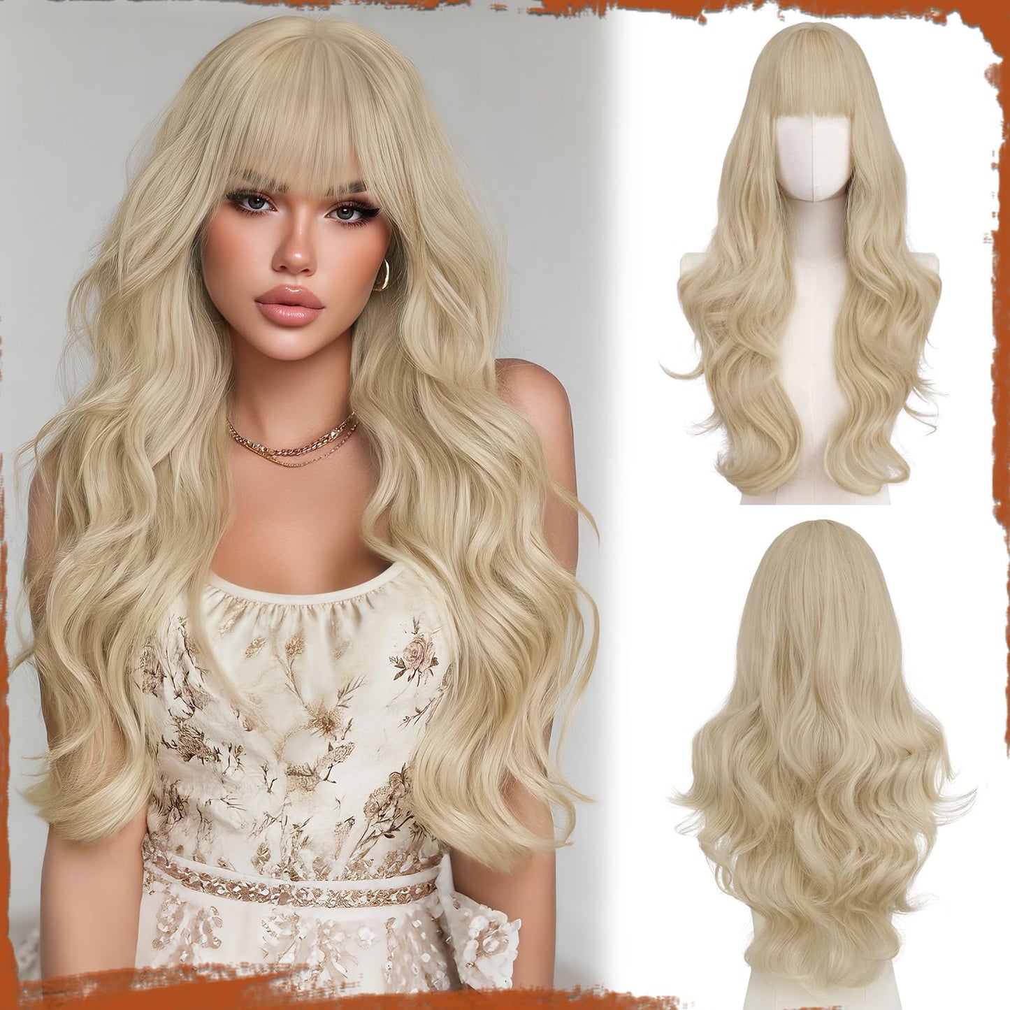 Peruca Sofeiyan Wavy Long Ombre Blonde 60 cm rezistenta la caldura