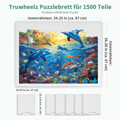 Tabla puzzle Truwheelz 1500 piese 360 Lazy Susan cu 6 sertare