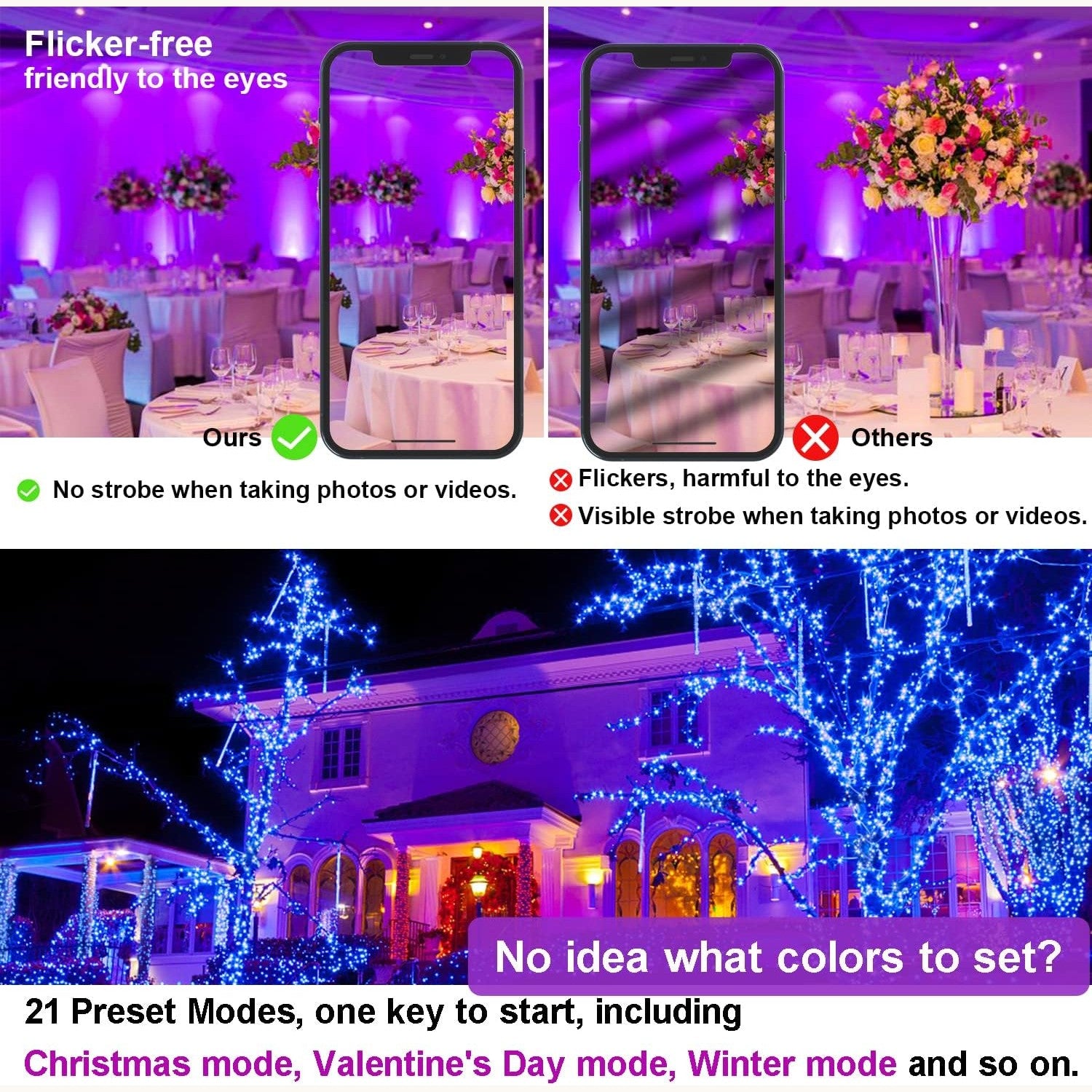 RGB LED Spotlight Outdoor 80 W Bluetooth App Control Floodlight Outdoor 2700 K & Million Colours Dimmable Smart Floodlight IP66 Waterproof Outdoor Floodlight Garden Mood Lights 1