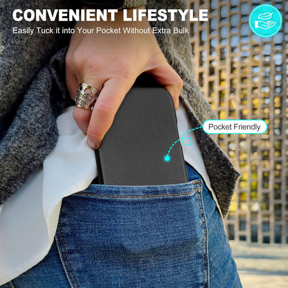 TUCCH Case for iPhone 16, [Magnetic Wireless Charging] Anti-Slip PU Leather Shockproof Phone Case, Slim Anti-Fingerprint Lightweight Protective Back Cover Compatible with iPhone 16 6.1" 2024, Black