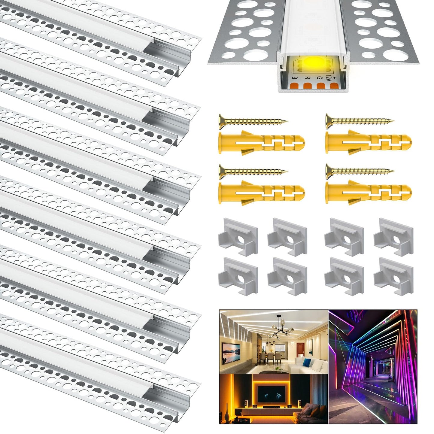 Profil LED Chesbung U-Form 10x1m Aluminiu 12V Alb Cald