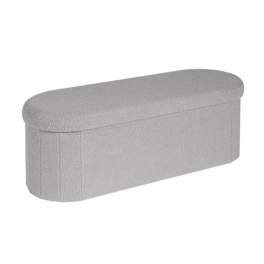 Banca cu spatiu depozitare pliabila Bonlife, 110x38x38 cm, gri, capac rabatabil