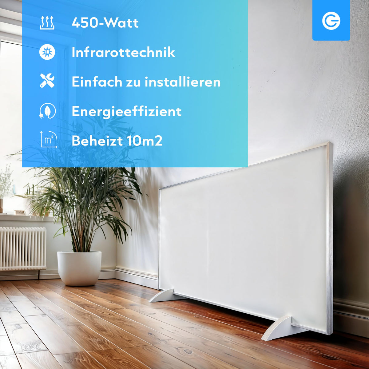 Incalzitor infrarosu Silvergear 3975 450W 90 x 50 cm alb
