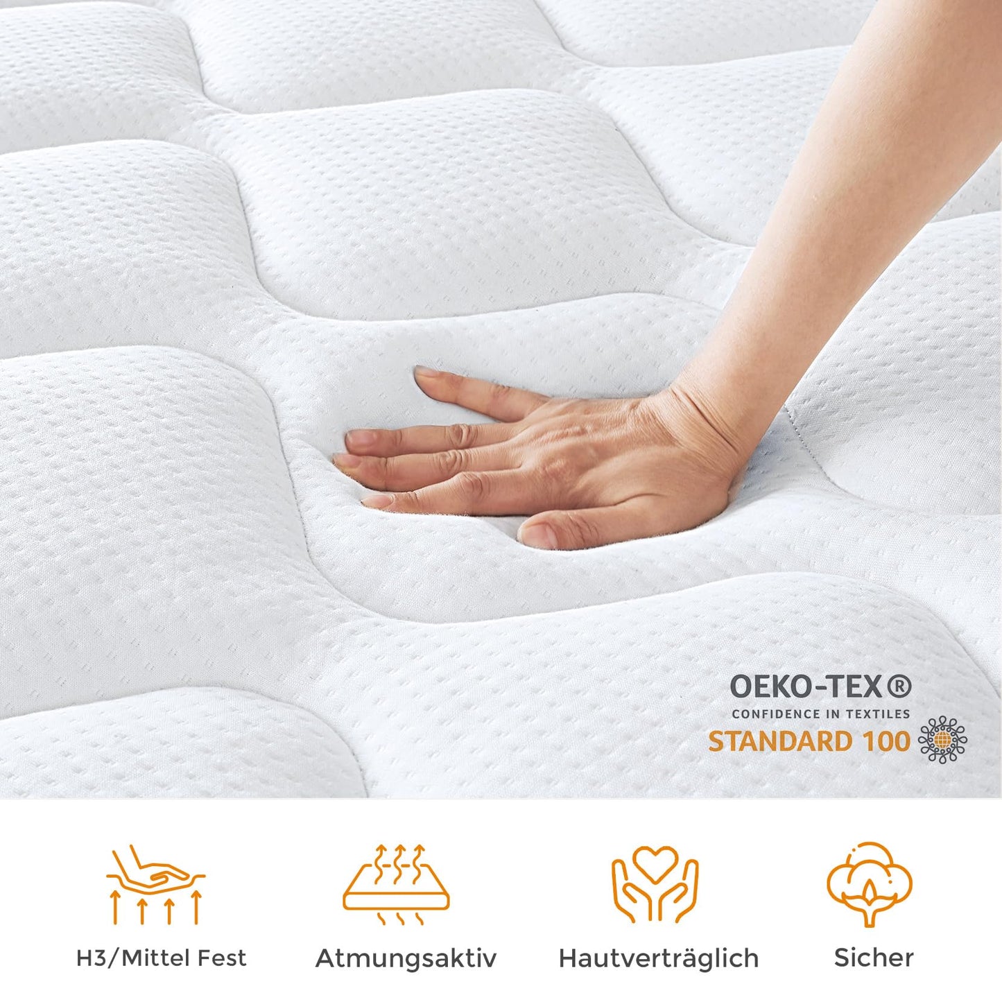 Saltea cu arcuri individuale Koorlian 140x200 cm 7 Zone Fermitate Medie H3