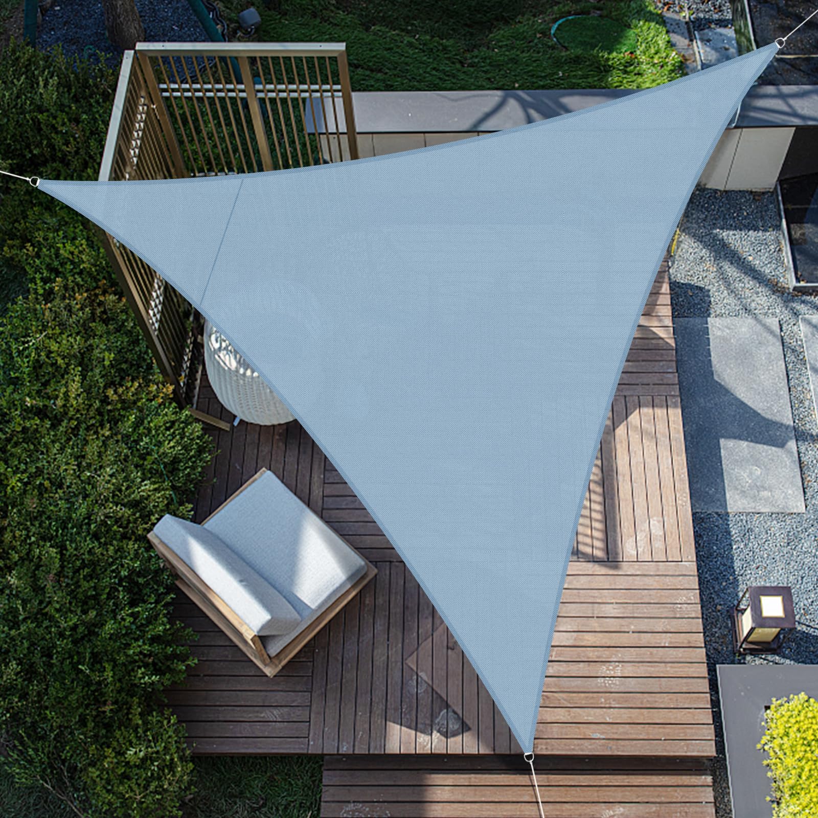 SUNNY GUARD Sun Shade Sail Triangle 4x4x4m Waterproof UV Block for Garden Outdoor Patio - Sand
