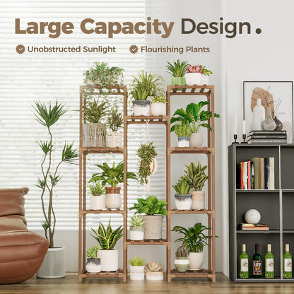 Suport plante Bamworld A-Shape lemn maro 4 niveluri 68 kg