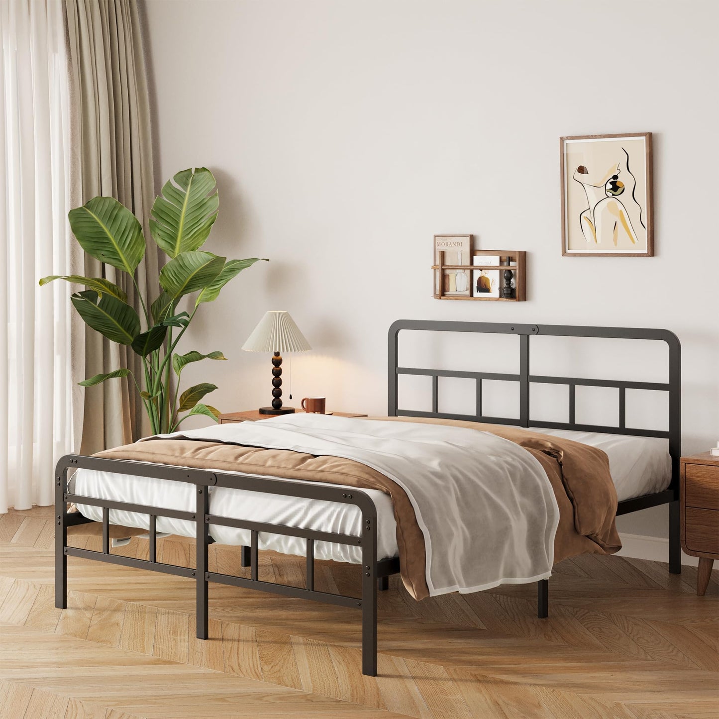 Pat 200x150 Yicensen King Size Cadru Metalic 46cm Negru