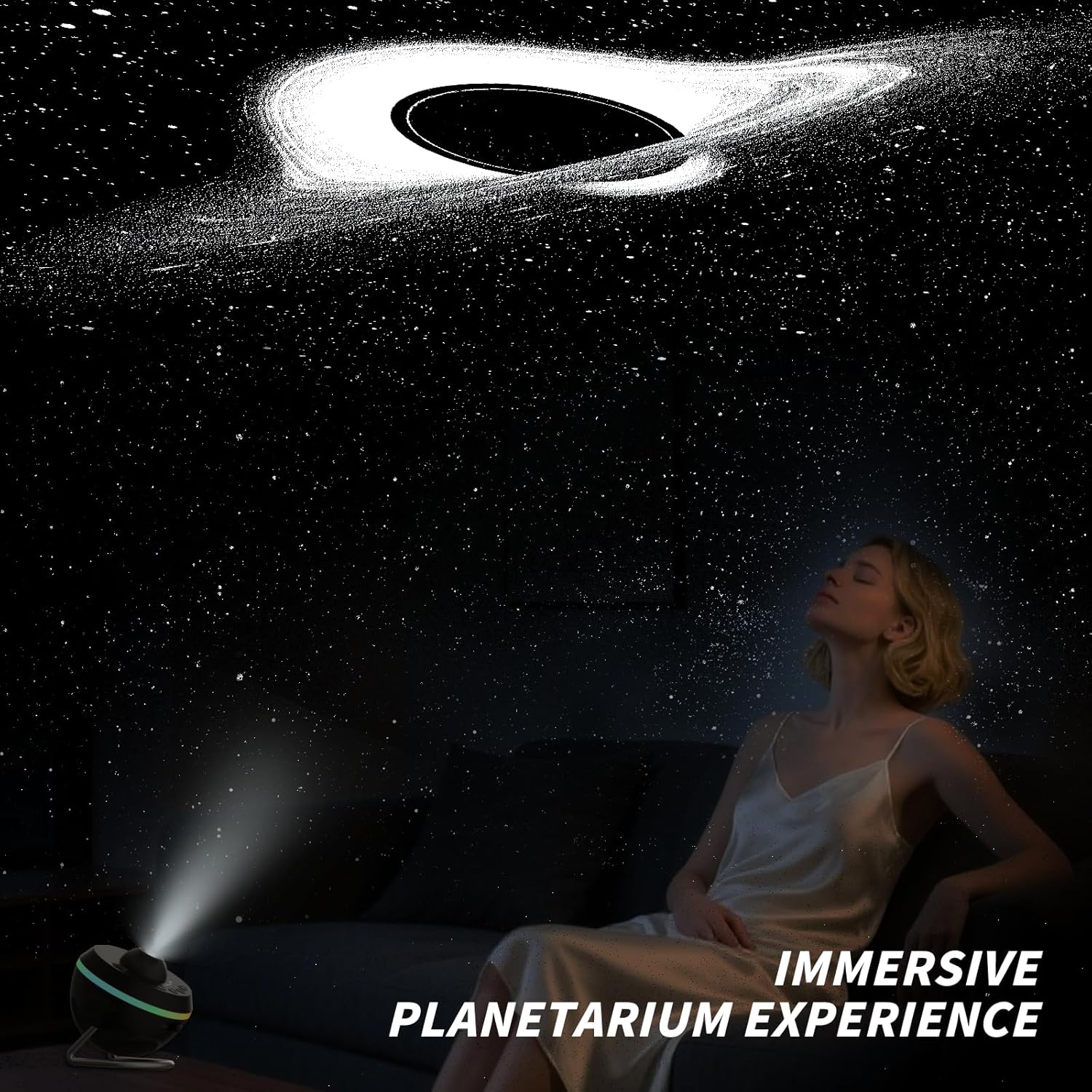 Galaxy Projector, Star Projector Home Planetarium Space Ceiling Starry Sky Night Light with Light Strip, Meteor and Galaxy Projector for Kid Adult Bedroom Christmas Gift